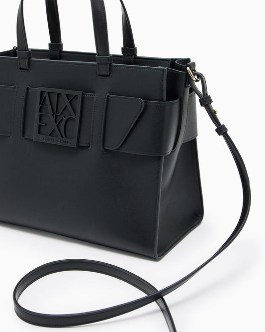 Borsa Armani Exchange donna similpelle logo