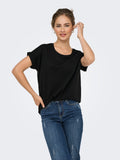 T-shirt donna ONLY viscosa filato metallizzato