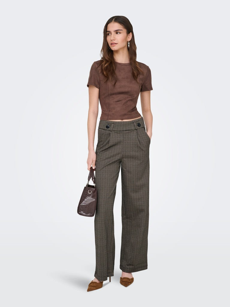 Pantaloni donna JDY fantasia quadretti maglia