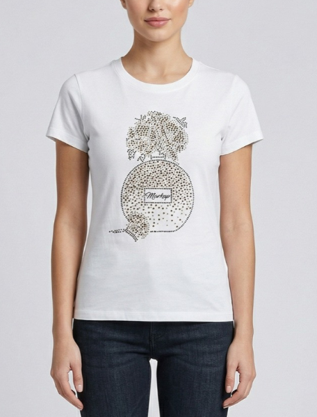 T-shirt donna MARKUP cotone strass manica corta