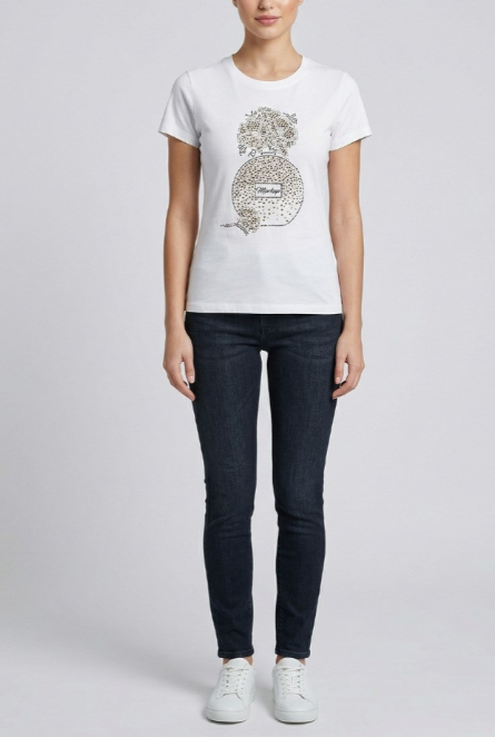T-shirt donna MARKUP cotone strass manica corta
