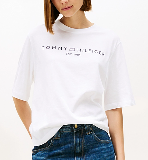 T-shirt donna Tommy Hilfiger Logo Trapeze manica corta