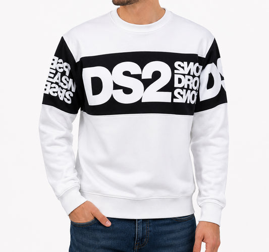 Felpa girocollo DS2 uomo inserti logati Drop Season 2