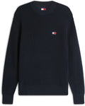 Maglione Tommy Jeans uomo cotone regular badge