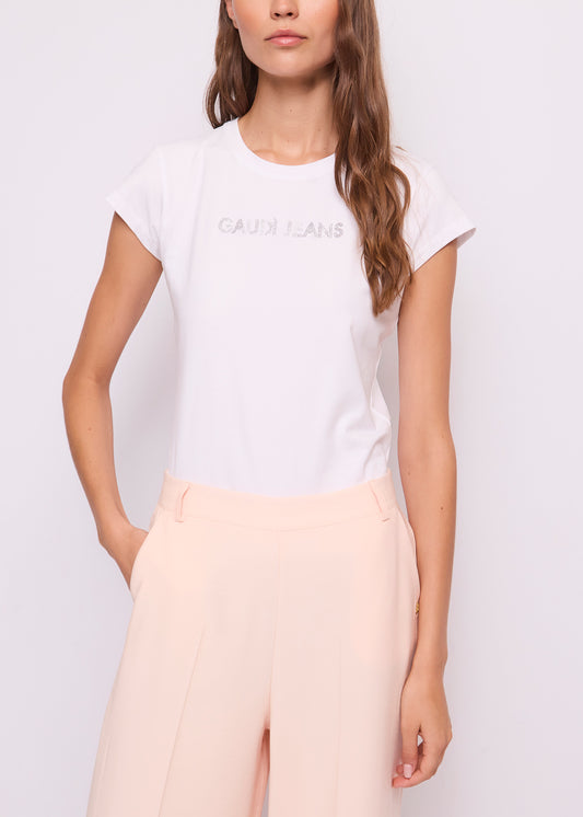 T-shirt donna Gaudi' Jeans logo stampato