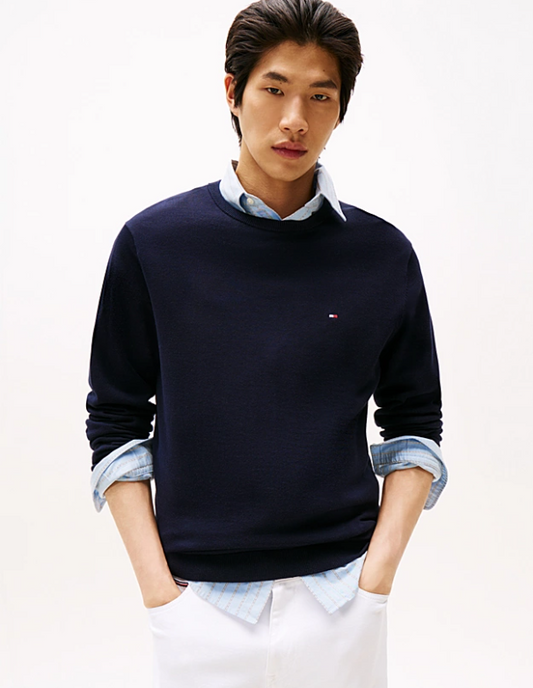Maglia Tommy Hilfiger Uomo Cotone Girocollo Regular Fit