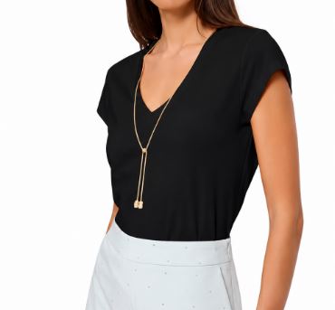 T-shirt donna Gaudi' Jeans manica corta cotone pe26 black