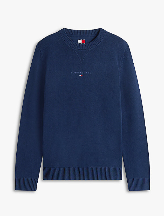 Felpa Tommy Jeans uomo regular entry logo sul petto