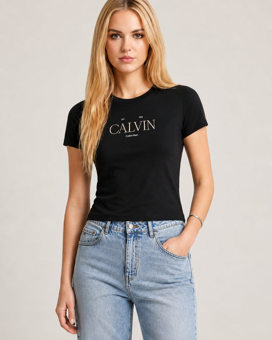 T-shirt donna Calvin Klein Jeans cotone manica corta