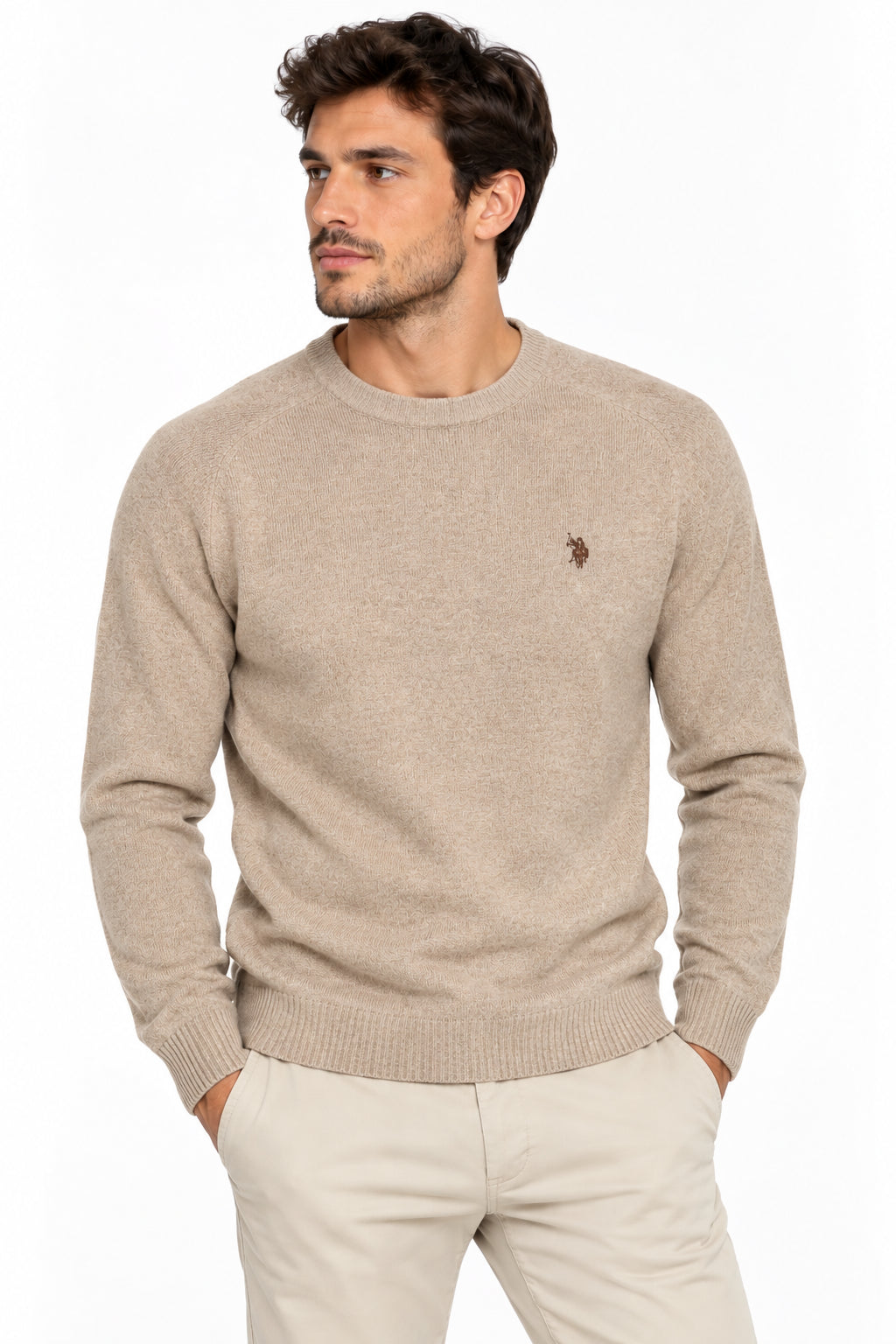 Maglia girocollo U.S. Polo Assn. uomo cotone cashmere Leon