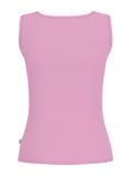 Top Guess Jeans donna slim costina ricamo logo