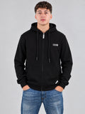 Felpa cappuccio zip Icon uomo cotone ricamo