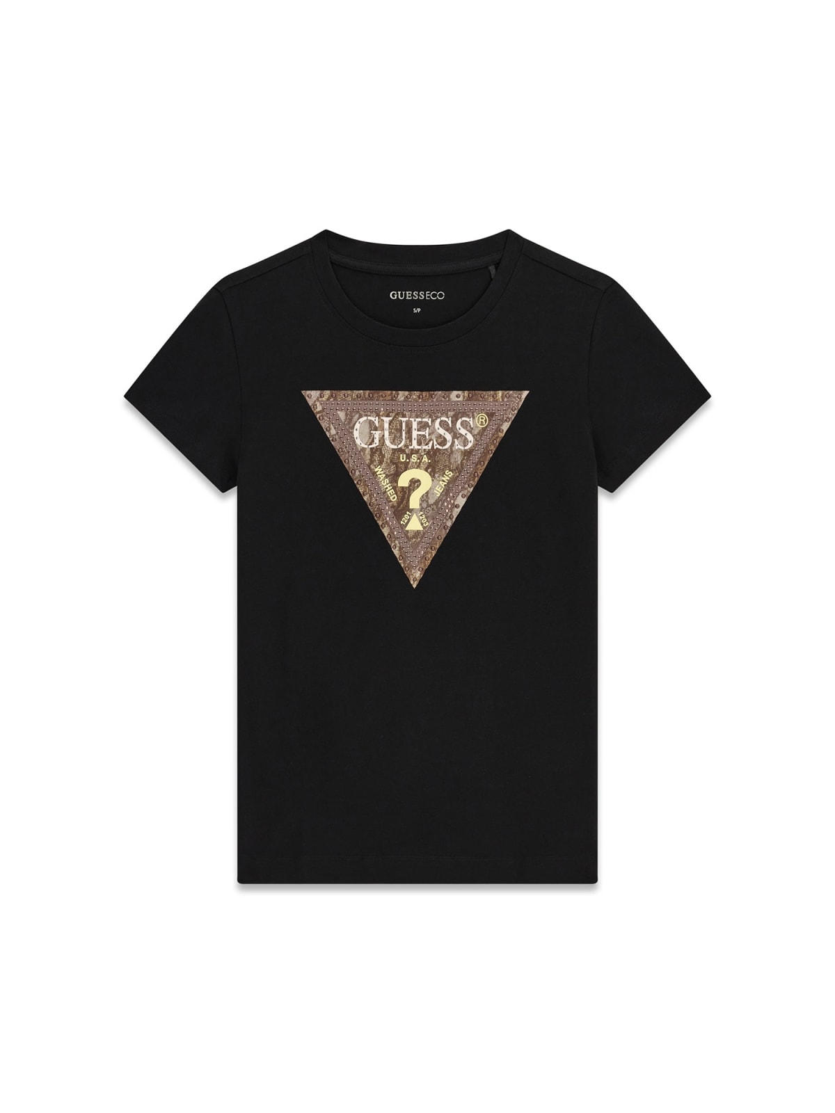 T-shirt donna Guess triangolo serpente manica corta