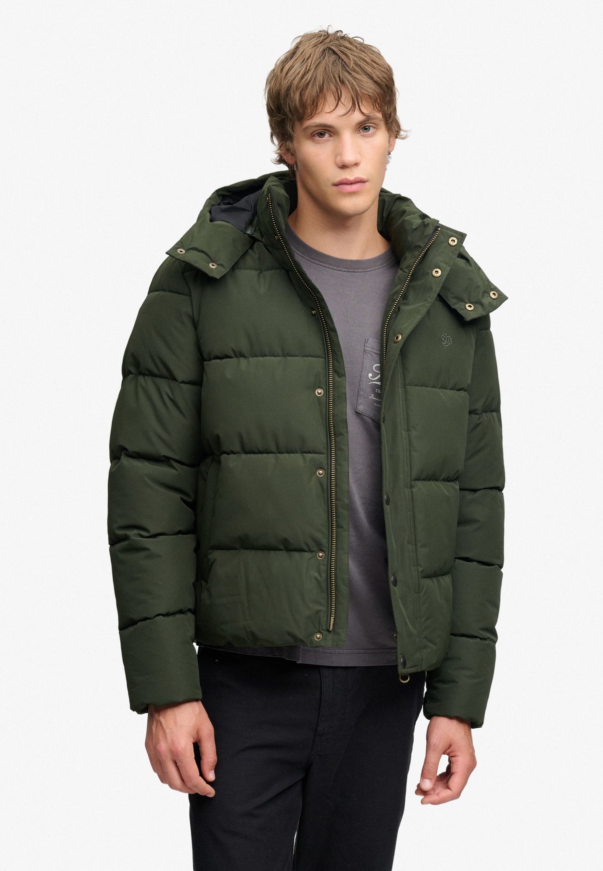 Piumino Premium Superdry uomo trapuntato cappuccio