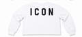 Felpa cropped donna ICON girocollo logo piccolo