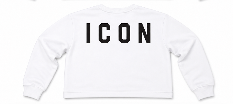 Felpa cropped donna ICON girocollo logo piccolo