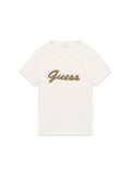 T-shirt Guess donna manica corta logo perline cotone
