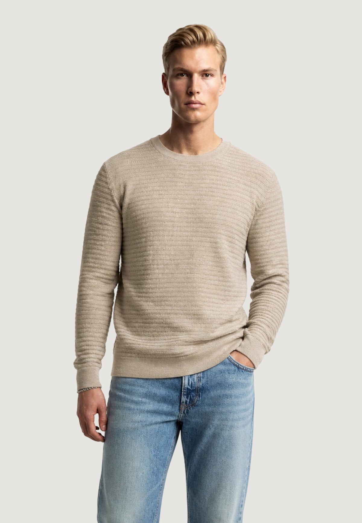 Maglione Merton Guess uomo girocollo righe lavorate