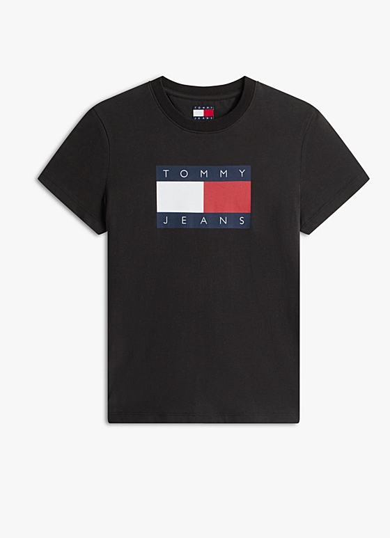 T-shirt Tommy Jeans donna regular cotone a costine