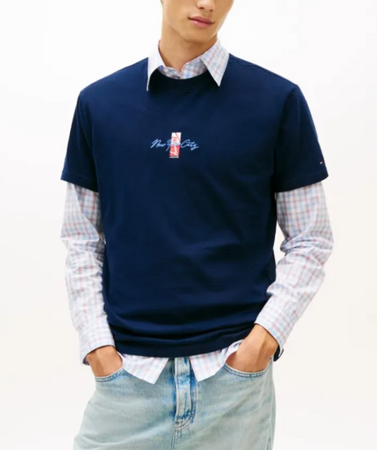 T-shirt Tommy Jeans uomo Regular Sign Block mini grafic