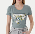 T-shirt Guess donna Camelia Triangle cotone