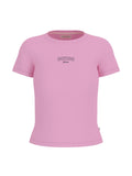 T-shirt Guess Jeans donna slim cotone ricamo logo