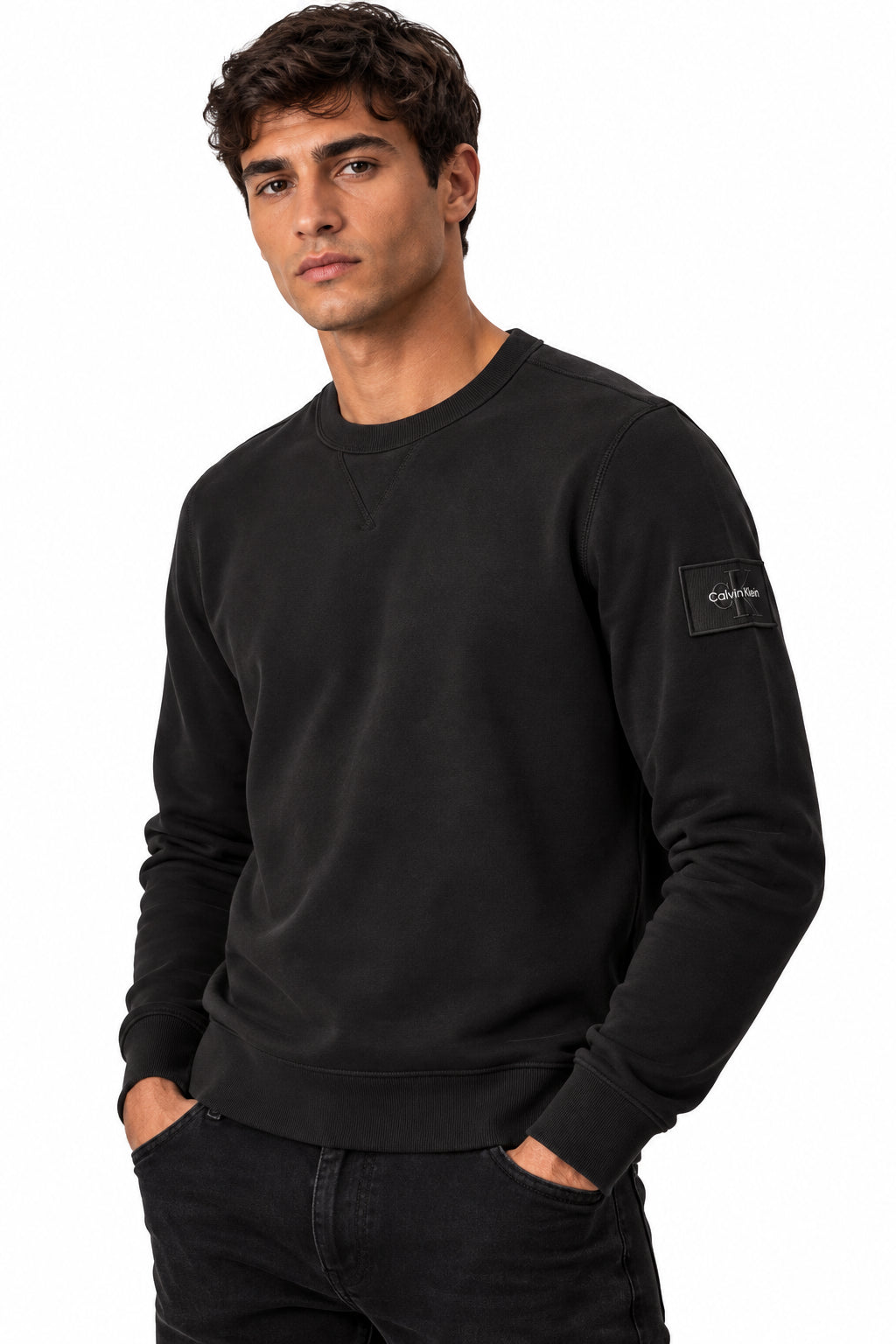 Felpa girocollo Calvin Klein Jeans uomo cotone AI26