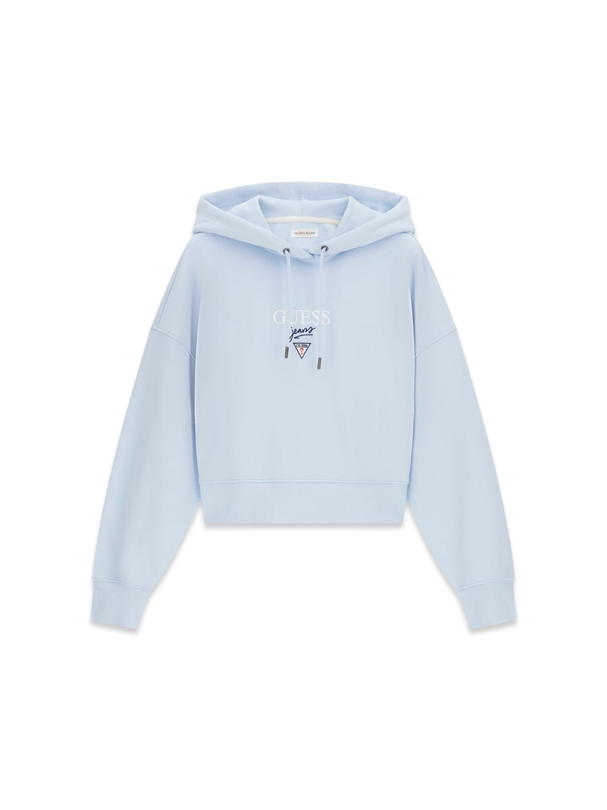 Felpa Guess Jeans donna cropped shoulder cotone