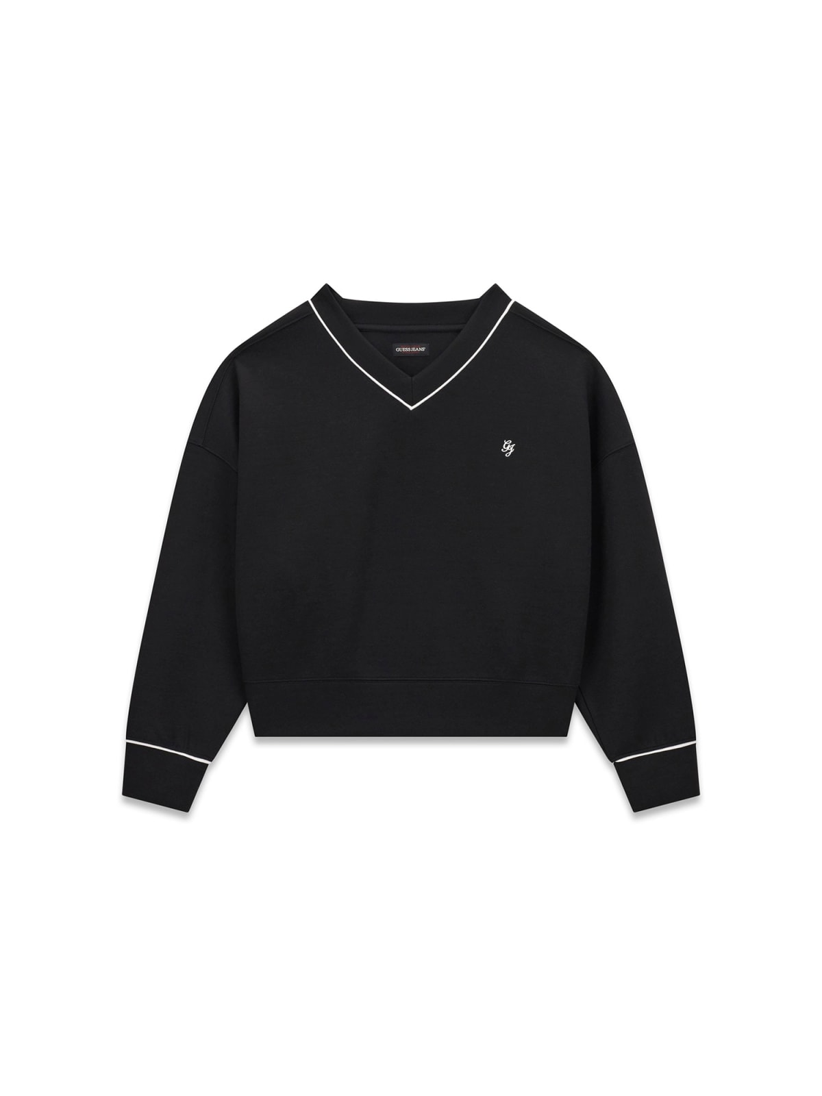 Felpa cropped scollo V scuba donna Guess