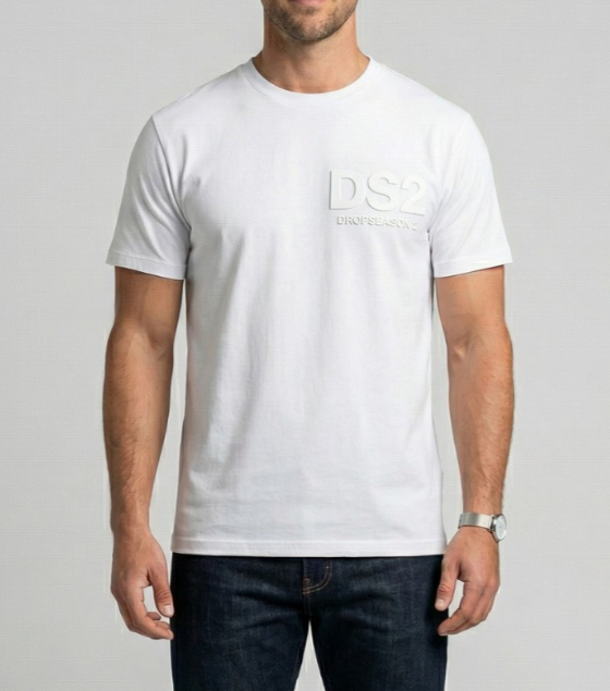 T-shirt DS2 uomo cotone logo rilievo Drop Season 2