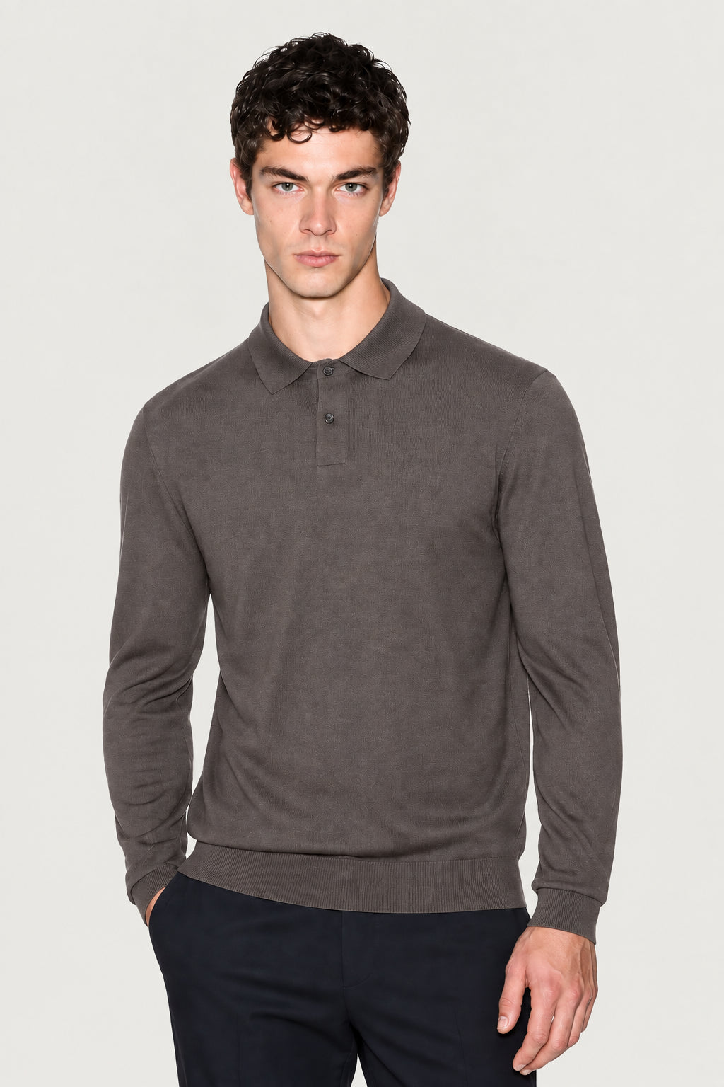 Polo uomo Armani Exchange logo misto lana