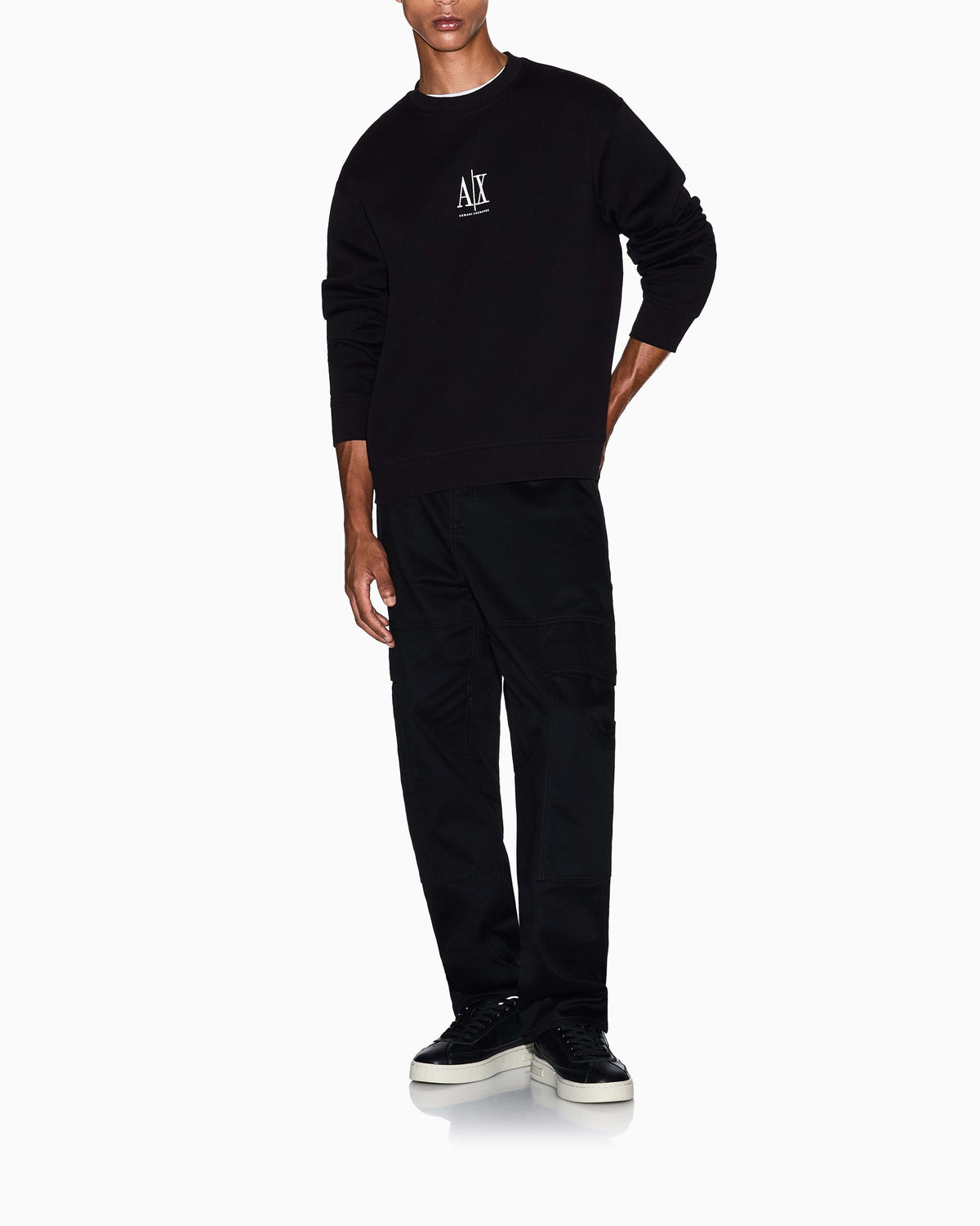 Felpa girocollo uomo Armani Exchange logo ricamato