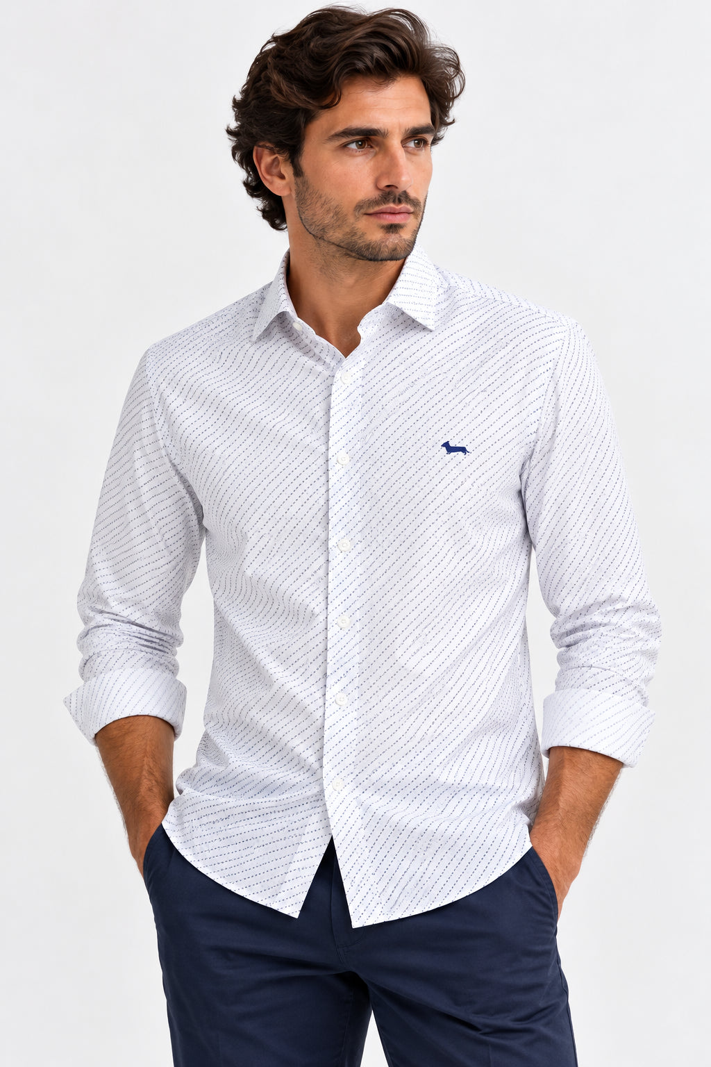 Camicia Harmont & Blaine uomo popeline stampa geometrica