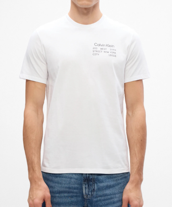 T-shirt Calvin Klein Jeans uomo in cotone jersey girocollo brillant white