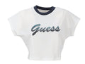 T-shirt Guess donna Script cropped cotone