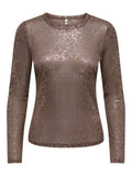 Blusa donna ONLY con collo chiuso fantasia animalier
