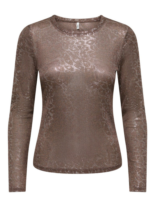Blusa donna ONLY con collo chiuso fantasia animalier