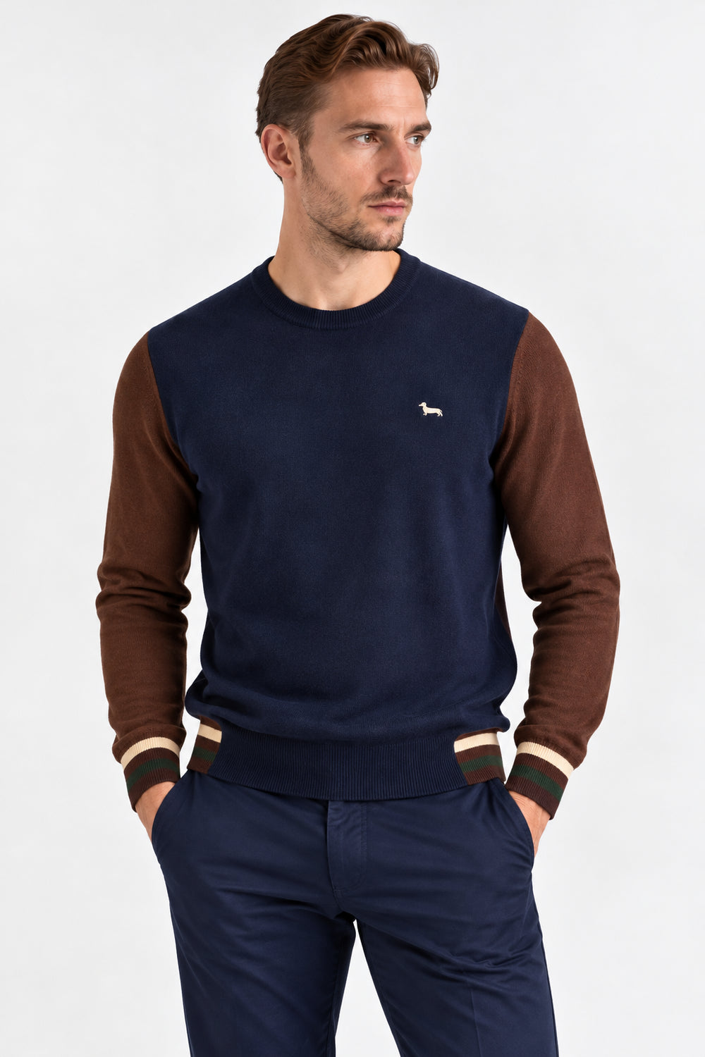 Maglia Harmont & Blaine uomo girocollo intarsio
