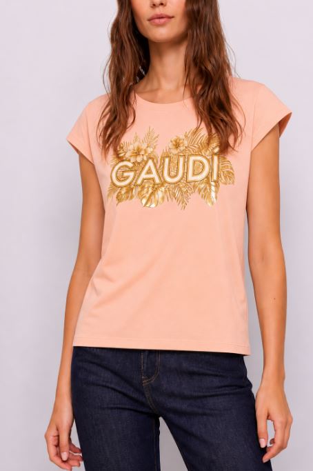 T-shirt donna Gaudi' Jeans manica corta cotone stretch pe26
