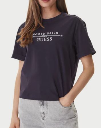 T-shirt Guess Jeans donna logo cotone