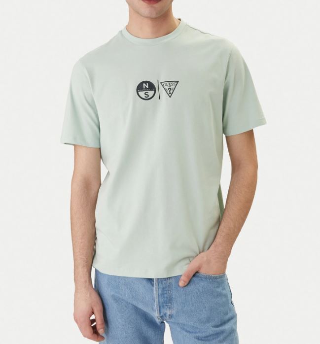 T-shirt Guess Jeans uomo stampa cotone