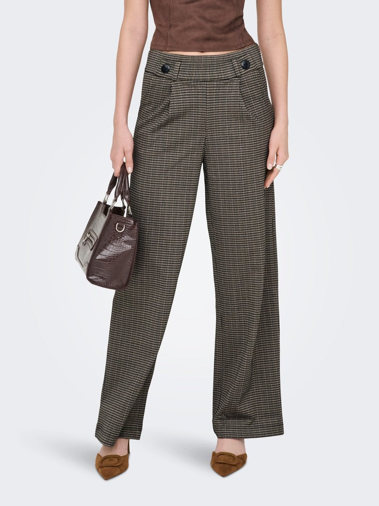 Pantaloni donna JDY fantasia quadretti maglia