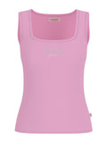 Top Guess Jeans donna slim costina ricamo logo