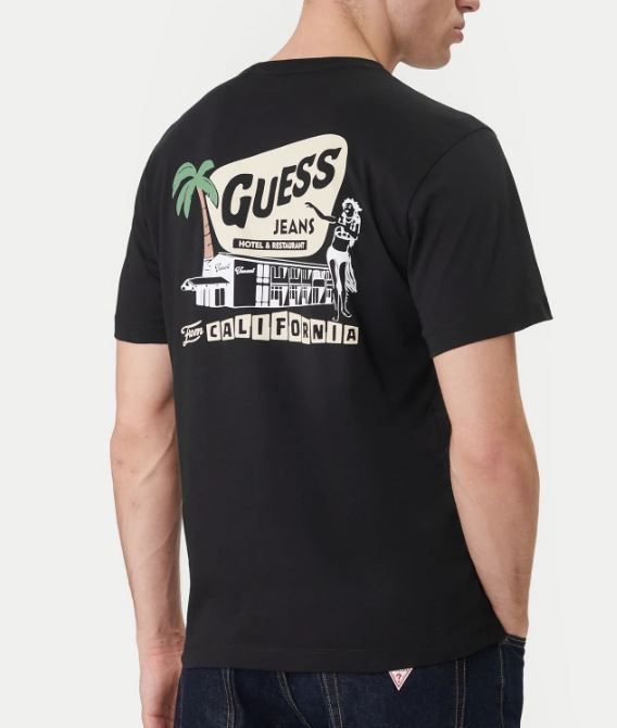 T-shirt Guess Jeans uomo regular cotone stampa West Coast