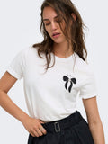 T-shirt donna ONLY cotone organico fiocco