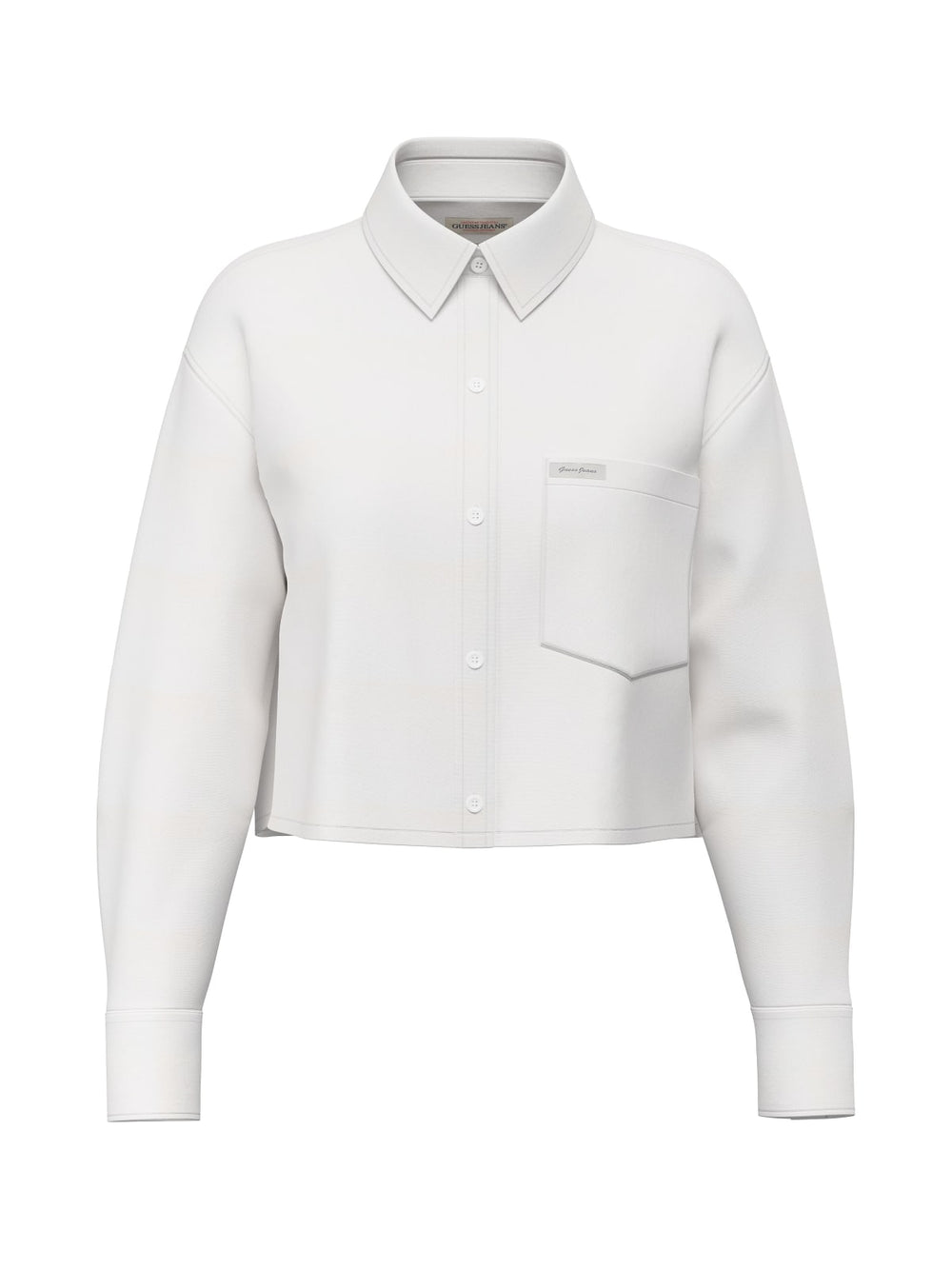 Camicia Guess Jeans donna cotone cropped manica lunga