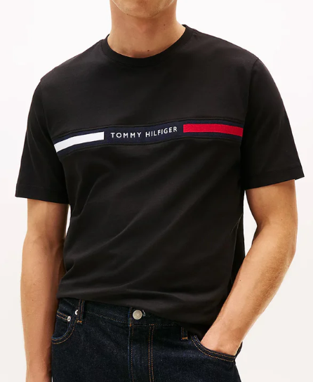 T-shirt Tommy Hilfiger uomo cotone logo ricamato petto