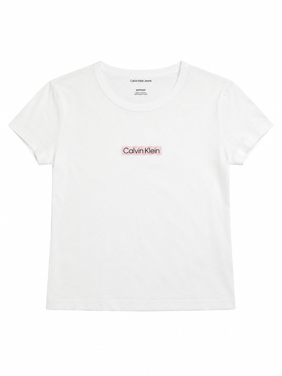 T-shirt donna Calvin Klein Jeans logo institutional cotone bright white