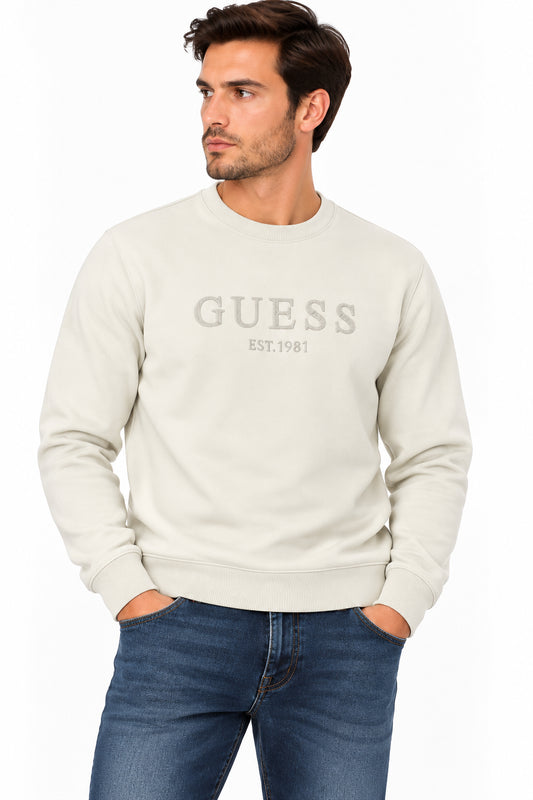 Felpa uomo Guess girocollo logo cotone