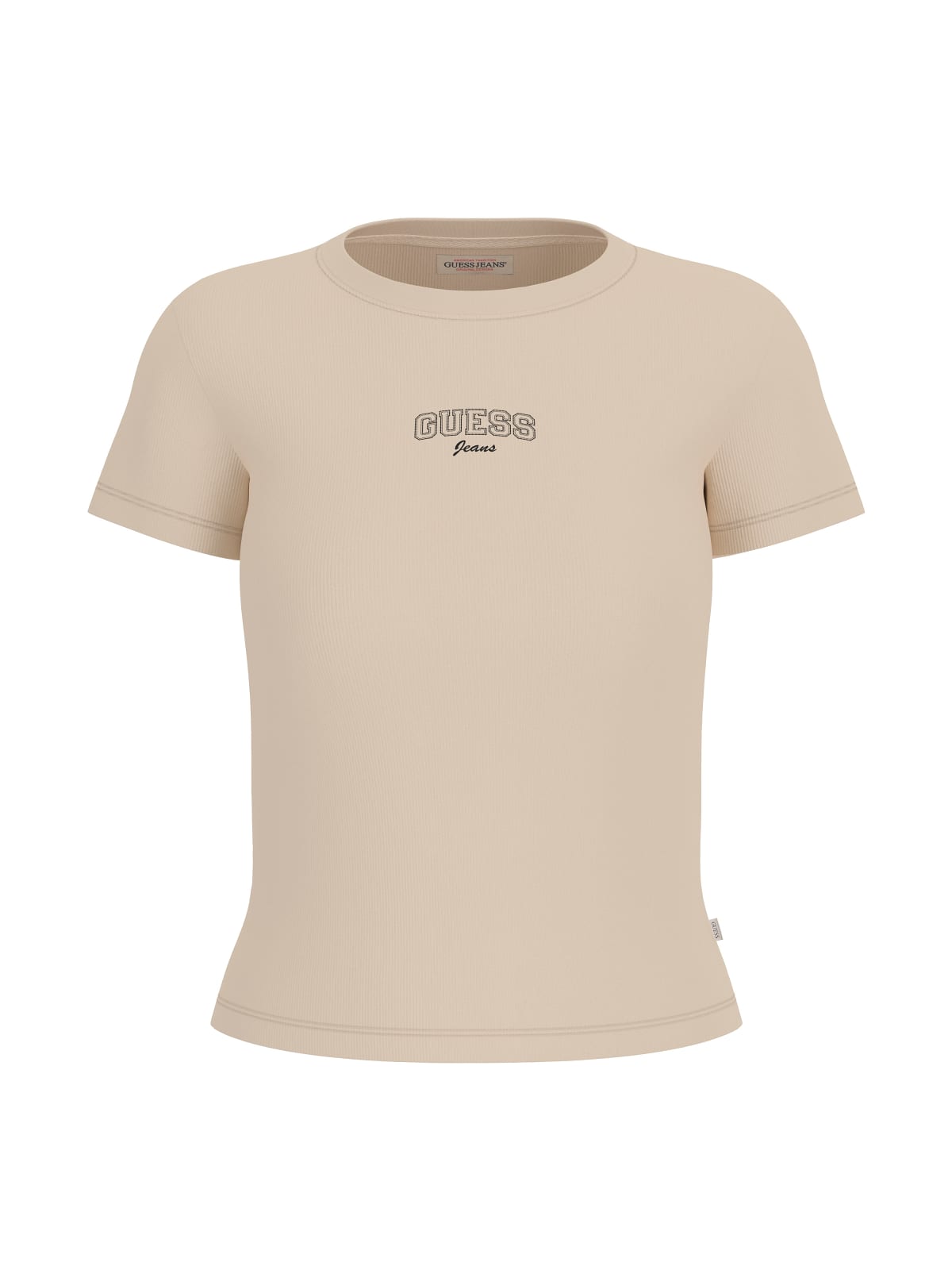 T-shirt Guess Jeans donna slim cotone ricamo logo